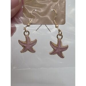 Pink Starfish Dangle Earrings Beach Ocean‎ Sea Lover